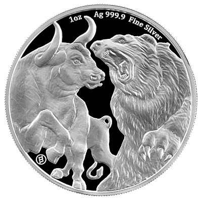 2021 1oz Bull & Bear Silver Coin