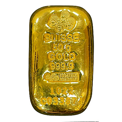 PAMP 50 Gram Cast Gold Bar
