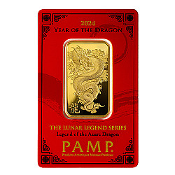 PAMP Lunar Year of The Dragon 1 Ounce Gold Bar