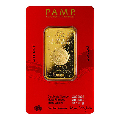 PAMP Lunar Year of The Dragon 1 Ounce Gold Bar