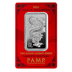 PAMP Lunar Year of The Dragon 1 Ounce Silver Bar