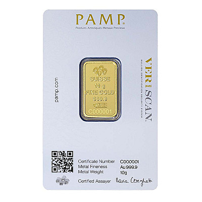 PAMP 10 Gram Fortuna Gold Bar with Frame