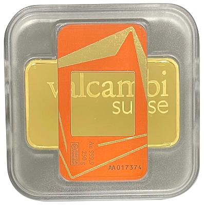 Valcambi Suisse 250 Gram Minted Gold Bar