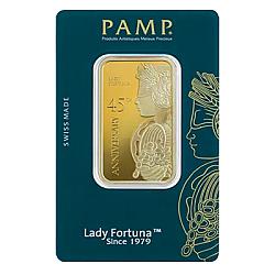 PAMP Lady Fortuna 45th Anniversary 1oz Gold Bar