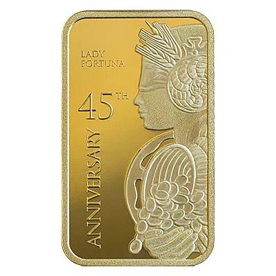 PAMP Lady Fortuna 45th Anniversary 1oz Gold Bar