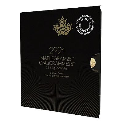 2024 25 x 1g Gold Maplegram Coins