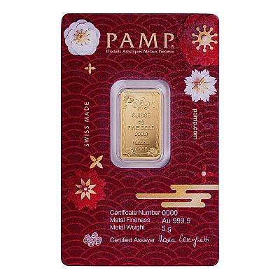 2025 PAMP 5 Gram Good Luck Gold Bar