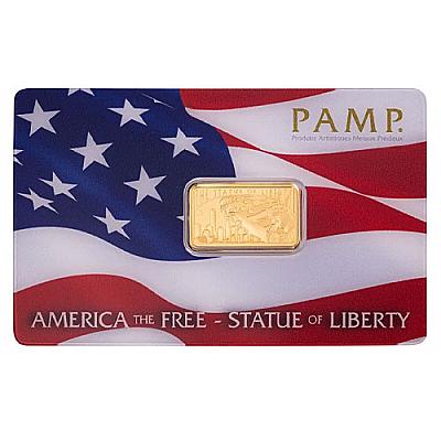 PAMP 5 Gram Statue of Liberty Gold Bar