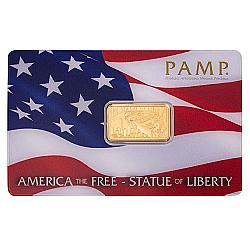 PAMP 5 Gram Statue of Liberty Gold Bar