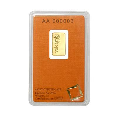 Valcambi Suisse 2.5 Gram Gold Bar