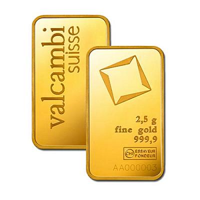 Valcambi Suisse 2.5 Gram Gold Bar