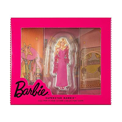 PAMP Suisse Totally Hair Barbie™ 1oz Pure Silver Coin packaging