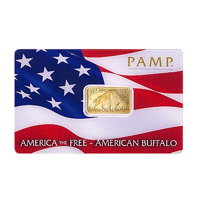 PAMP 5g Gold Bar - America The Free American Buffalo