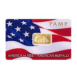 PAMP 5g Gold Bar - America The Free American Buffalo